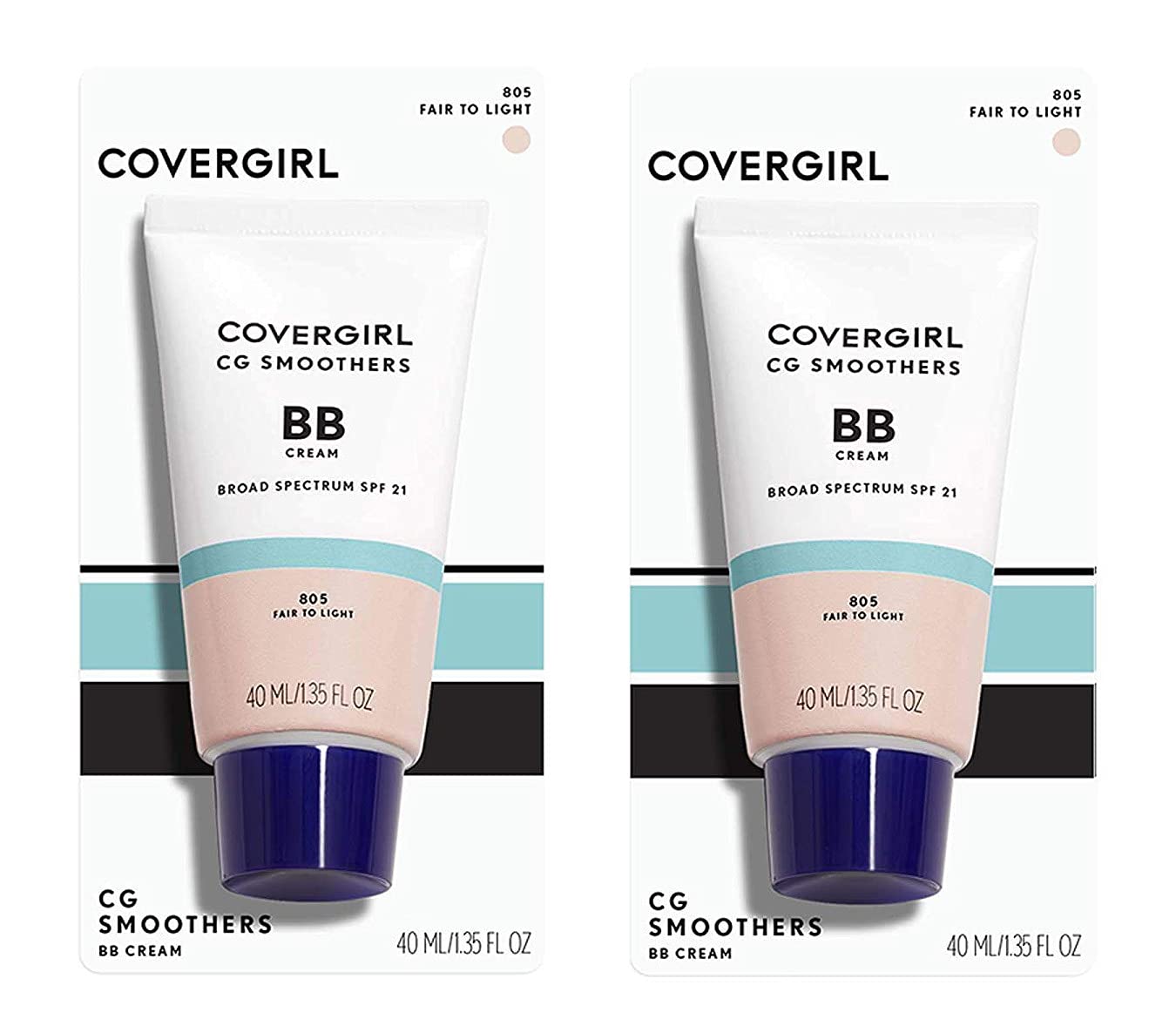 COVERGIRL Smoothers Lightweight BB Cream, 1 Tube (1.35 Ounce), Light to Medium 810 Skin Tones, Hydrating BB Cream with SPF 21 Sun Protection (Packaging May Vary) (Pack of 2)