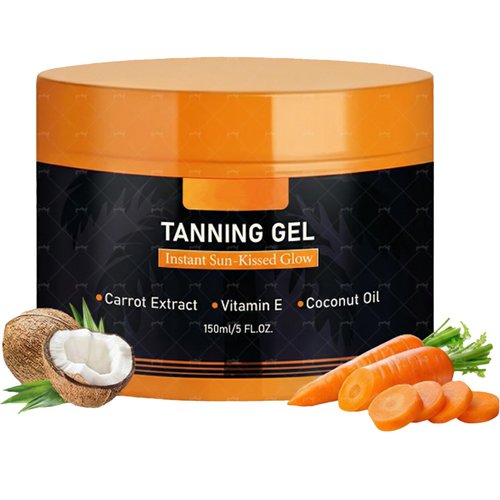 Intensive Tanning Gel 150g – Browning Tan Accelerator | Water-Resistant with Carrot and Coconut Oil | Vitamin E, Deep Natural Tan Enhancer for Sunbeds & Outdoor Use