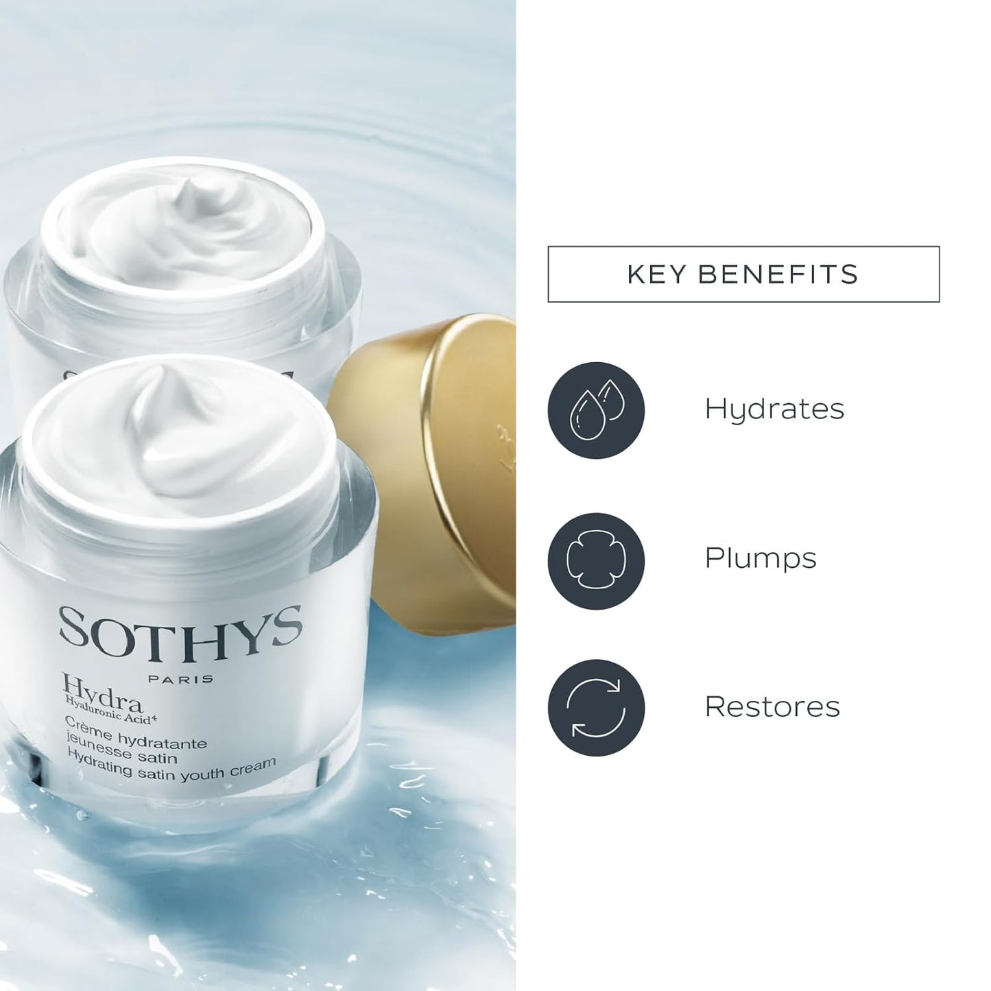 SOTHYS Hydrating Satin Youth Cream - Daily Face Moisturizer with Hyaluronic Acid for Youthful Skin
