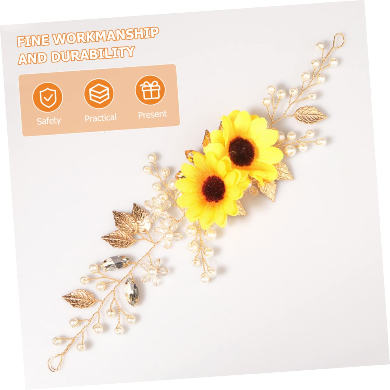 5pcs Sunflower Headbands for Women - Floral Headdress, Wedding Bridal Girl's Flower Headpiece Hairband