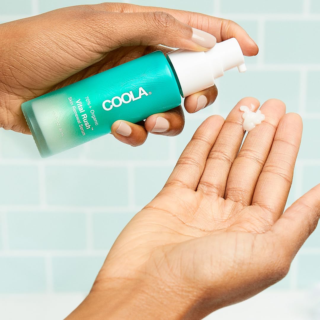 COOLA Organic Vital Rush Serum - Dermatologist Tested Skin Renewal with Vitamin C & Hyaluronic Acid | 1 Fl Oz
