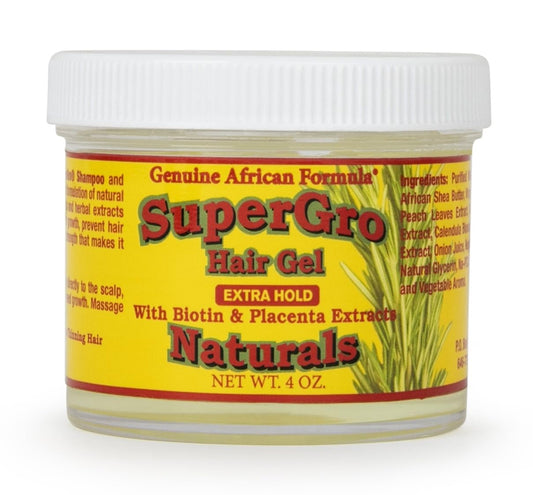 ILIOS African Formulas SuperGrow Hair Gel with Extra Hold - For Breading, Locking, Twisting - Natural Gel for Nourishing, Shining for Silky, Wavy, Coily, Frizzy Hair - 8 oz Packaging.