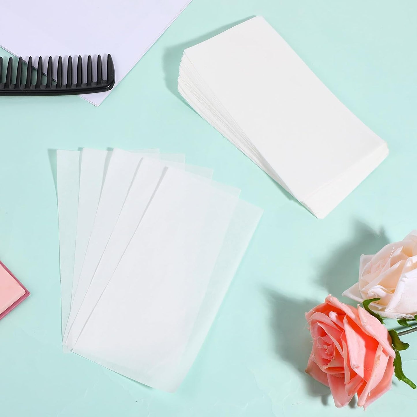Skiennix Disposable Salon Perm Papers - High Temperature Resistant Hair Wrapping | 100PCS, 15 x 7.5cm