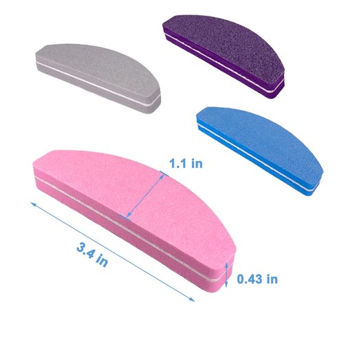 80 Pcs Nail Buffers, Buffer Block Nail Files Bulk for Acrylic Nails and Natural Nails Double Sided 100/180 Grit Portable Washable Sanding Buffing Buffers Arc Shape (80Pcs Multicolor)
