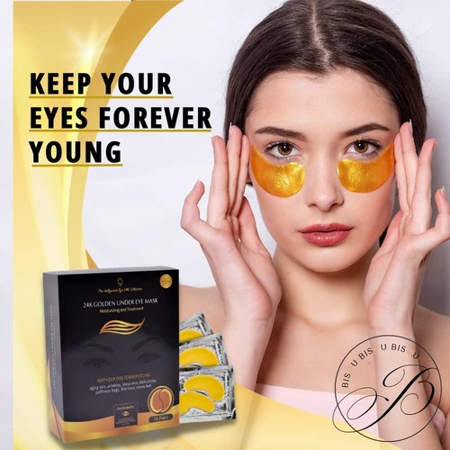 24K Gold Under Eye Patches, Eye Mask, Eye Patches for Puffy Eyes and Dark Circles, Eye Masks Skincare, Under eye patches for puffy eyes dark circles, Under eye treatment, Eye Care (32 Pairs)