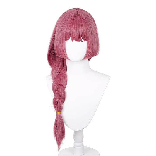 Cosplay Wig Anime Bocchi the Rock Hiroi Kikuri Pink Red Wig with Braids Women High Temperature Silk Hair Replacement Wigs for Girl Costumes Party Christmas Halloween Daily Wear(Hiroi Kikuri)