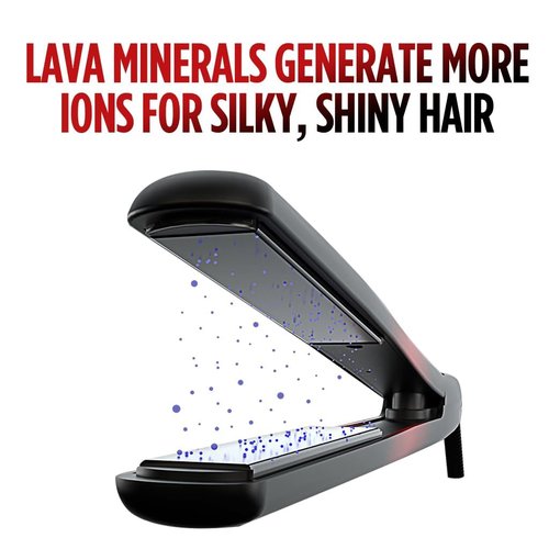 CHI Lava Ceramic Flat Iron - 1″ Hair Straightener with Volcanic Lava Plates for Smooth Styling | 11 ft Swivel Cord