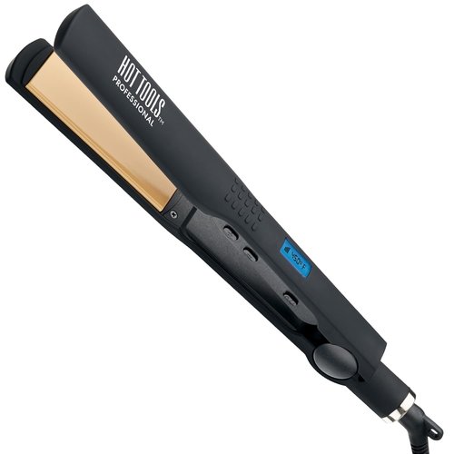 Hot Tools Pro Artist Nano Ceramic Flat Iron - Wide Plate for Faster Styling (1.25 Inch)