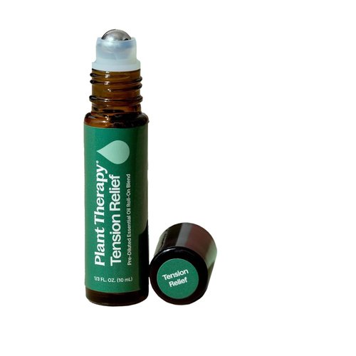 Plant Therapy Tension Relief Essential Oil Blend - Pre-Diluted Roll-On, 10 mL | Pure Fractionated Coconut Oil
