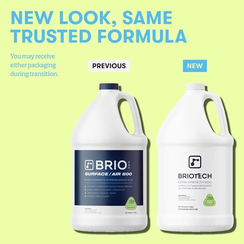 Briotech Extra Strength HOCl Cleaner - 500 PPM Hypochlorous Acid Concentrate for ULV Foggers & Humidifiers | 1 Gallon