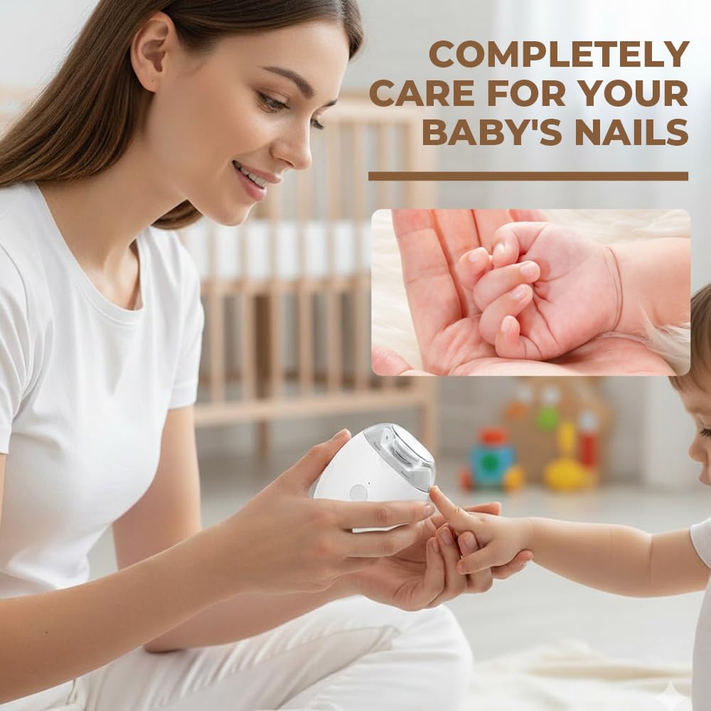 Saker Electric Automatic Nail Clipper & Grinder 2026| Rechargeable Fingernail Trimmer with LED Light, 3-Speed Quiet Nail Care Tool for Adults,Seniors,Babies (1PC)