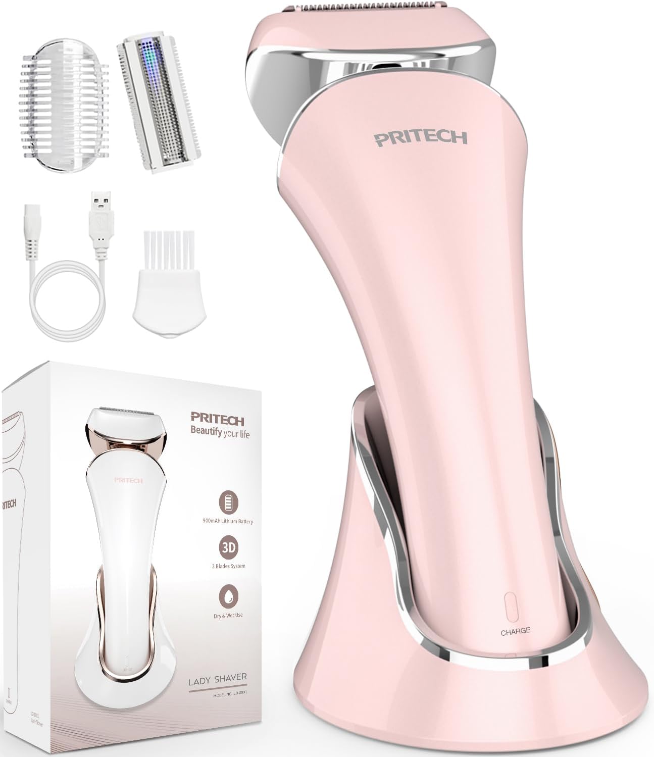 Skiennix Electric Razor for Women - Rechargeable Waterproof Shaver for Legs & Bikini | Extra Foil Blade Included