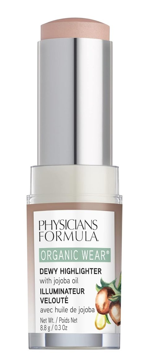 Physicians Formula Organic Wear Dewy Highlighter Stick - All-Natural Cream to Powder Makeup, Dew Frost
