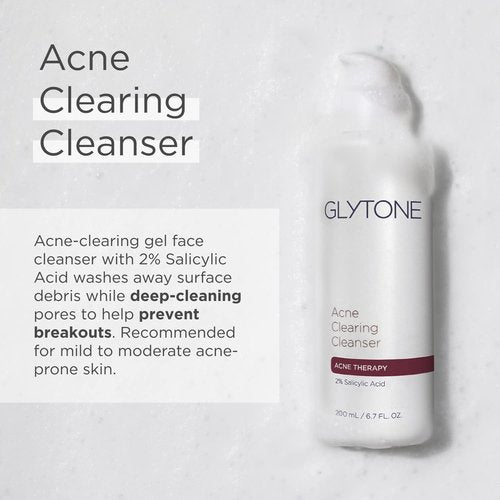 Glytone Acne Clearing Cleanser - Daily Face Wash with 2% Salicylic Acid for Oily Skin - 6.7 fl oz