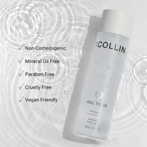 G.M. COLLIN Peel Toner Exfoliant - Daily Leave-On Liquid with AHA, BHA & PHA for Smooth Skin | Salicylic Acid & Aloe Vera Hydration