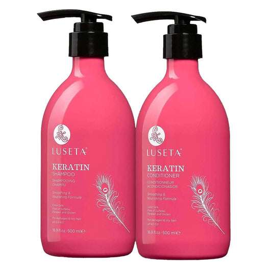 Luseta Hyaluronic Acid Moisturizing Shampoo & Conditioner Set for Dry and Damaged Hair, Sulfate Free Shampoo and Conditioner for Women Infused with Argan Oil and Shea Butter Paraben-Free2 x 16.9oz