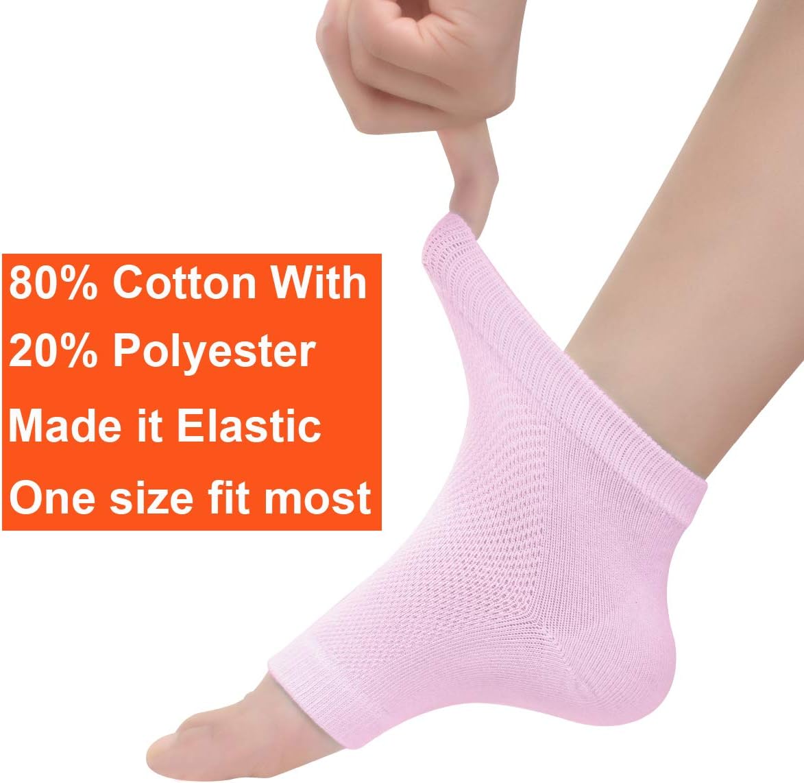 Skiennix Vented Moisturizing Gel Heel Socks - 3 Pairs Toeless Spa Socks for Cracked Heels & Dry Feet | Gray, Green, Pink