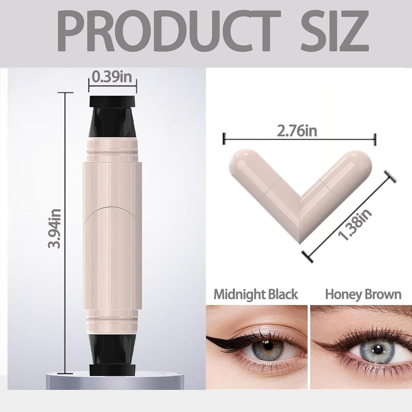 Skiennix Foldable Eyeliner Stamp - Quick Dry Smudge-Proof Liquid Liner for Effortless Makeup (Black)