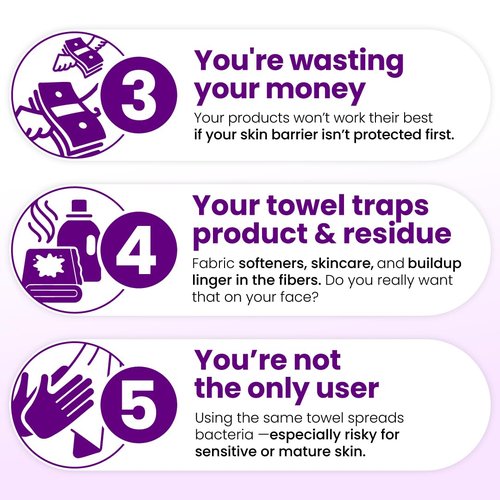 Clean Skin Club Healthy Aging Clean Towels® XL, Travel Pack, Smooths Fine Lines Wrinkles & Texture, Disposable Face Towels, Anti-Aging Dry Wipes, TSA-Approved Travel Essential, 10 Ct
