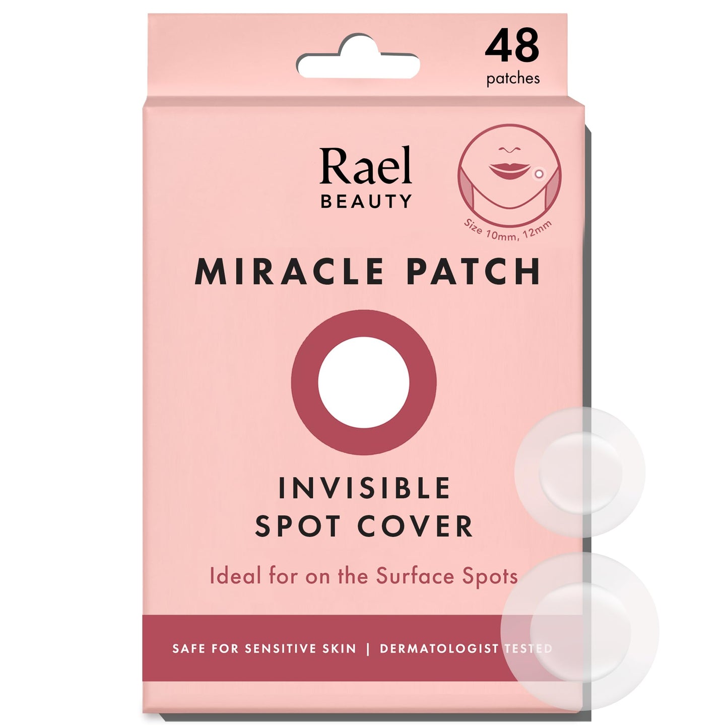 Rael Pimple Patches, Miracle Invisible Spot Cover - Hydrocolloid Acne Pimple Patch, Absorbs Zits & Blemish, Korean Skin Care, 2 Sizes (96 Count)