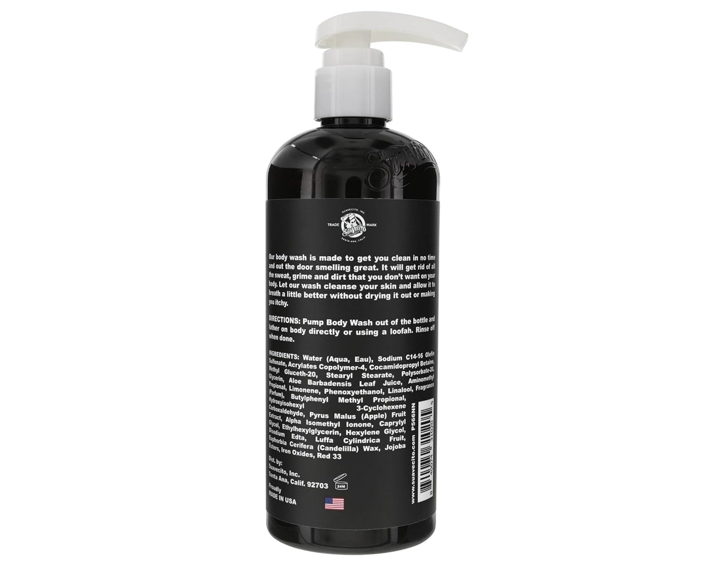 Suavecito Men's Body Wash - Exfoliating Deep Clean Formula | 16 oz Pump Bottle with Whiskey Bar Scent