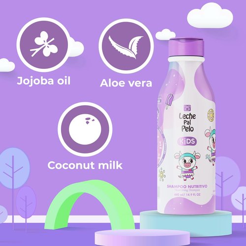 Leche Pal Pelo Kids Nourishing Shampoo - Gentle Daily Cleanser, Sulfate & Paraben-Free, 14.9 fl. oz | Hydrates & Defines with Jojoba, Coconut Milk & Aloe Vera