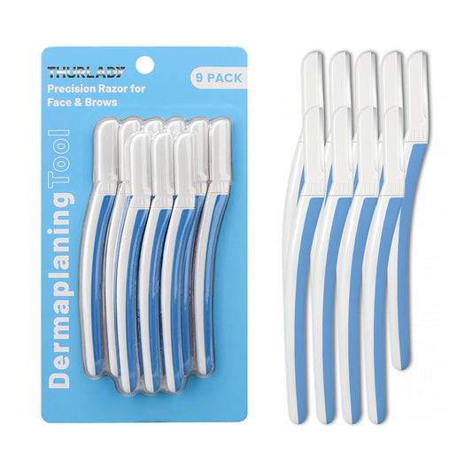Skiennix Dermaplane Razor Set - 9-Piece Face & Eyebrow Razor Kit for Smooth Skin | Aegean Frost