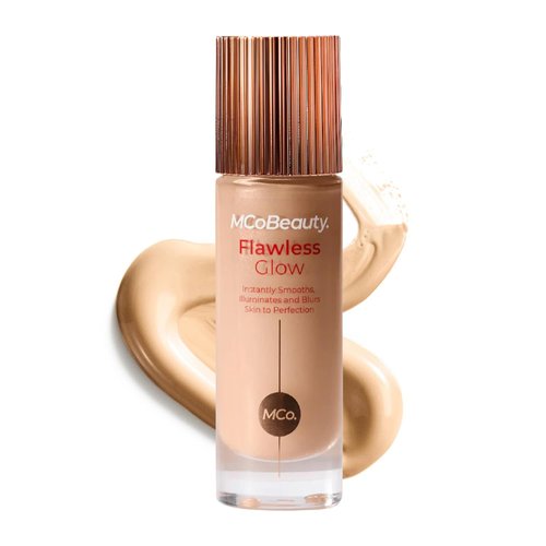 MCoBeauty Flawless Glow Luminous Skin Filter - 4-in-1 Primer & Highlighter - Dewy Tint Face Makeup with Squalane & Vitamin E - Vegan & Cruelty-Free