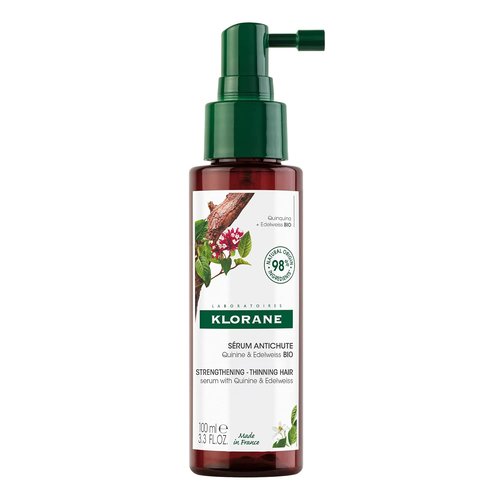 Klorane Intense Strengthening Serum with Quinine - Natural Hair Thinning Solution - 3.3 fl. oz. Non-Greasy Formula for Thicker, Stronger Hair