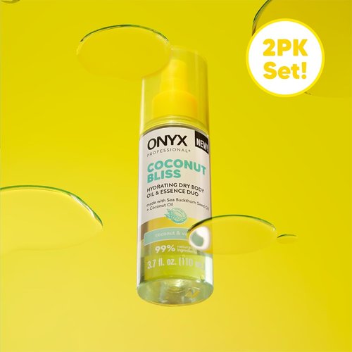 Onyx Professional Hydrating Dry Body Oil - Coconut Bliss | 3.7 Fl Oz, 2-Pack for Silky Skin