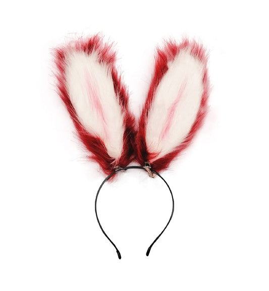 Fxaelian Cosplay Rabbit Bunny Long Ears Headband Hairband Hair Clips Headpeice Halloween Easter Costume Party Headpiece Headwear Hair Accessories White Red