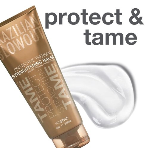 Brazilian Blowout Thermal Straightening Balm - Protects & Smooths Hair | 8 Fl Oz