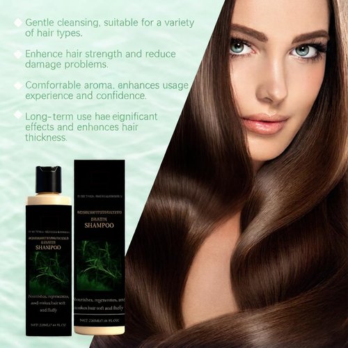 Regine Switzerland Organic Rosemary Hair Growth Shampoo - Sulfate-Free Volumizing Formula for Thinning Hair & Hair Loss, 7.4 fl oz