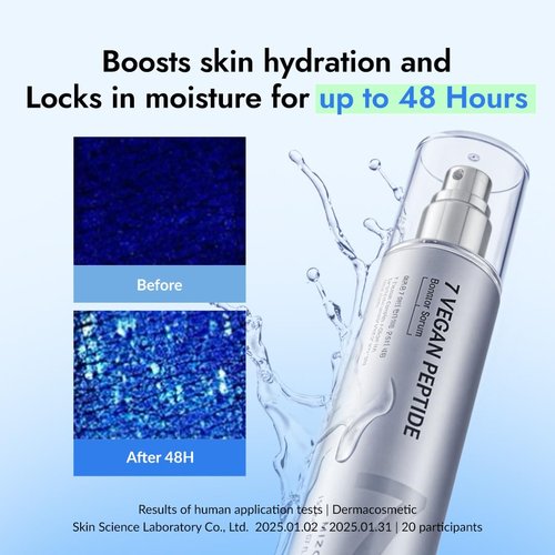 MIZON 7 Vegan Peptide Booster Serum Korean Anti-Aging Face Serum with Niacinamide & Hyaluronic Acid Hydrating Firming & Smoothing Skincare for Fine Lines & Skin Repair – 5.07 fl oz