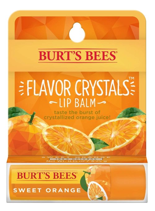 Burt's Bees Lip Balm - 100% Natural Sweet Orange Flavor with Beeswax & Fruit Extracts - 1 Tube