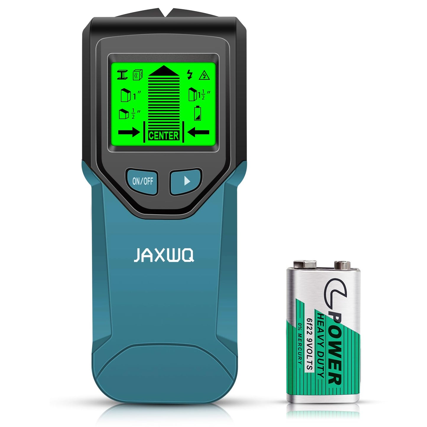 Stud Finder Wall Scanner - 5 in 1 Stud Finder Tool w/Smart Chip and HD LCD Display, Stud Detector Beam Finders for the Center and Edge of Wood AC Wire Metal Studs Joist Pipe (‎Dark Aqua)