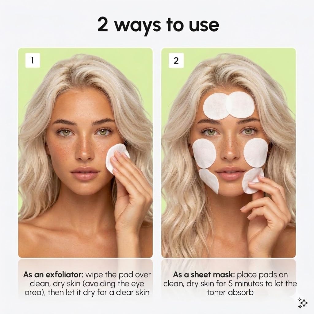 Skiennix Hydrating Toner Pads - Snail Mucin & Niacinamide for Sensitive Skin | 100 Hypoallergenic Exfoliating Pads