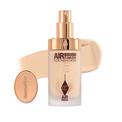 Charlotte Tilbury Airbrush Flawless Matte Foundation - Full Coverage Liquid Makeup for Smooth, Natural Finish - Waterproof & Transfer Resistant