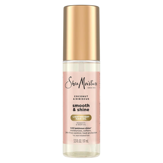 Shea Moisture Coconut & Hibiscus Smooth & Shine Oil - Softens & Hydrates Hair | 3.3 Fl Oz
