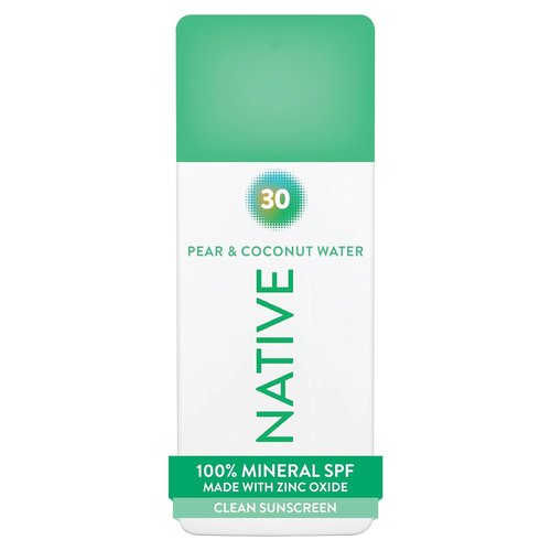 Native Mineral Sunscreen Spray SPF 30 - 100% Mineral Zinc Oxide, Pear & Coconut Scent, Vegan - 7 oz