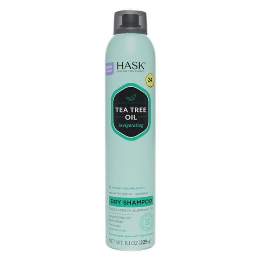 HASK Tea Tree Dry Shampoo - Invigorating Formula for Oily Scalps, Hypoallergenic, 8.1oz