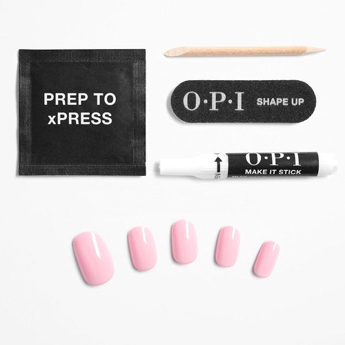 OPI xPRESS/ON Mod About You | Baby Pink Short Round Press On Nails | With Nail Glue | Long Lasting, Reusable, Non-damaging