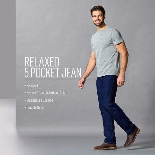 Rustler Men's Classic Relaxed Fit Jeans - Comfortable Everyday Style | Versatile and Durable