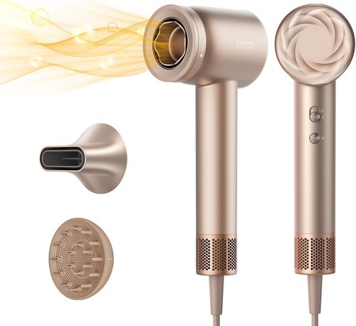 Dreame Glory Mix High-Speed Hair Dryer - Dual Voltage, 3 Magnetic Nozzles, Perfume Infusion, Gold