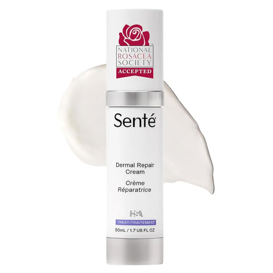 Senté Dermal Repair Facial Cream - Nourishing Formula for Rosacea & Sensitive Skin | Hydrate & Soothe | 1.7 Fl Oz