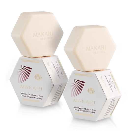MAKARI Classic Caviar Enriched Treatment Soap 2 Pack (7 oz) | Moisturizing & Brightening Bar Soap for Face & Body | Anti-Aging Cleanser for Fine Lines & Wrinkles