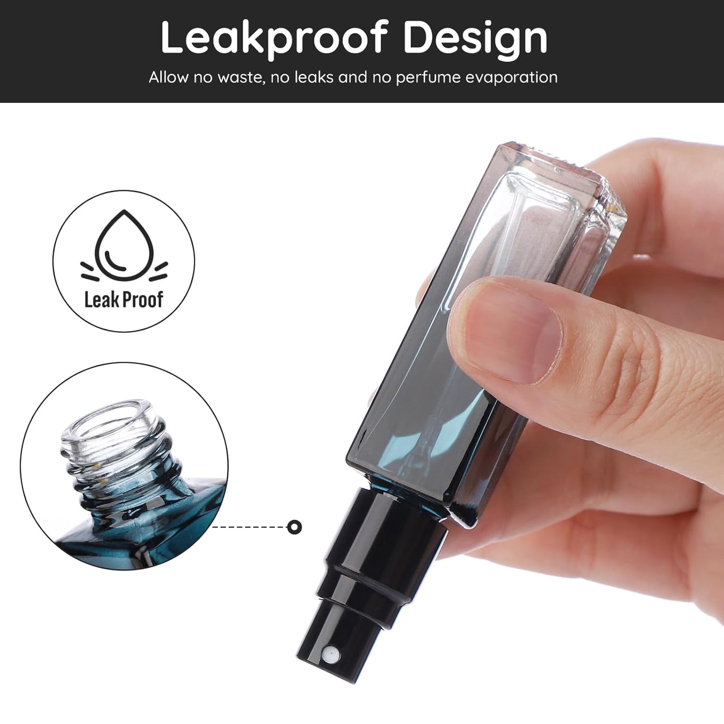Segbeauty Travel Perfume Bottle Set - 5 Refillable 10ML Mini Glass Containers with Funnel & Pipette