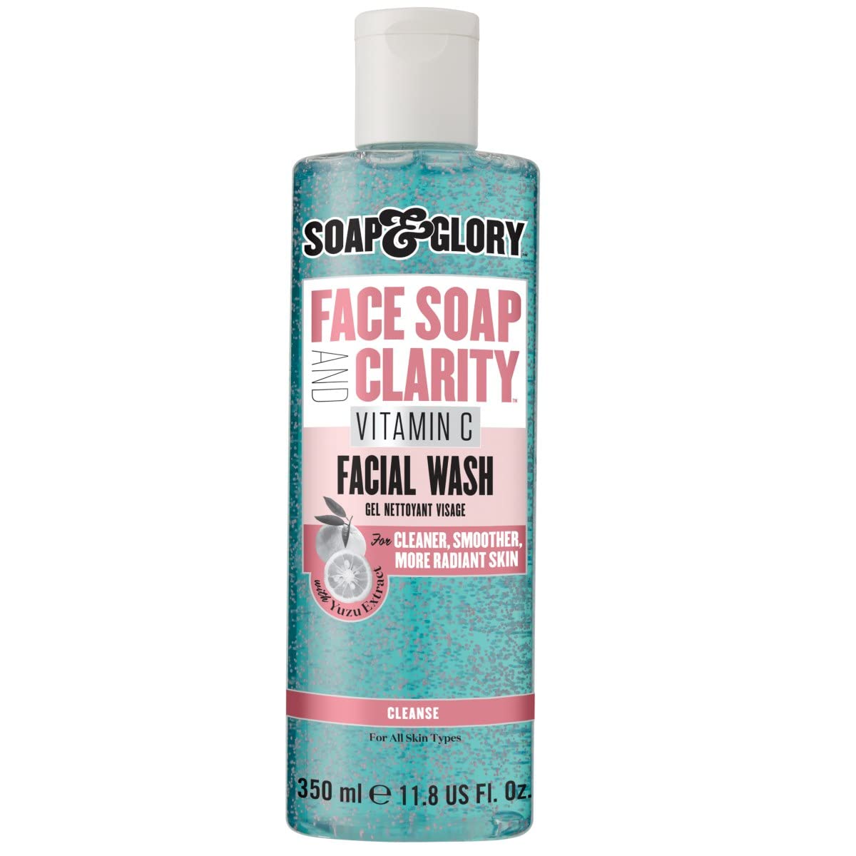 Soap & Glory Vitamin C Brightening Facial Cleanser - 3-in-1 Foaming Face Wash & Exfoliant | Hydrates & Purifies Skin (11.8 fl oz)