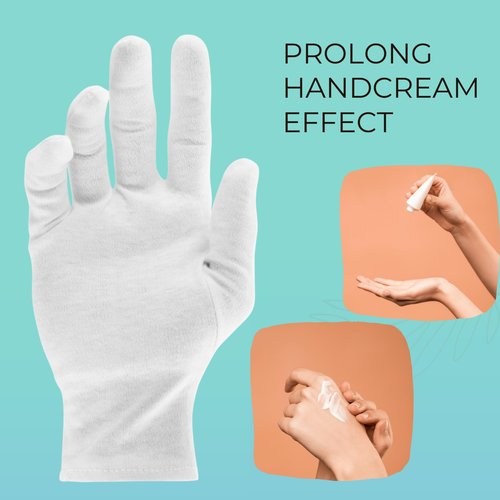 ANSMIO 12 Pairs Cotton Gloves, White Gloves for Dry Hands, Cotton Gloves for Sleeping, Moisturizing Night Gloves, White Gloves 100% Cotton, Size M (12 Pairs)