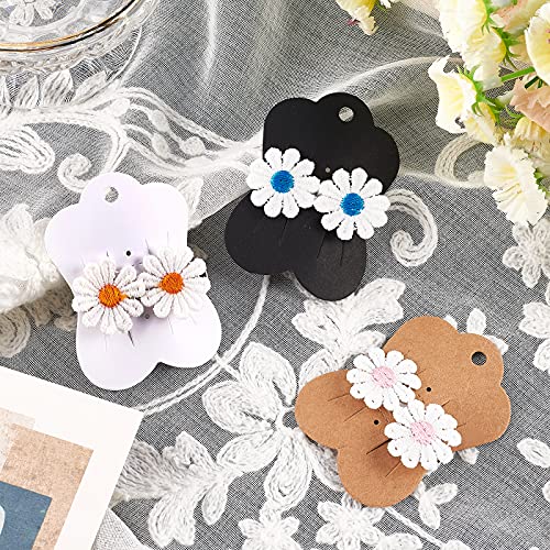 FINGERINSPIRE 300Pcs Hair Clip Display Cards Butterfly Shape Cardboard Paper (Black White Brown) Hairpin Display Cards Kraft Cards for Hair Bow Hair Clips and Hair Accessories 2 x2.8 Inch